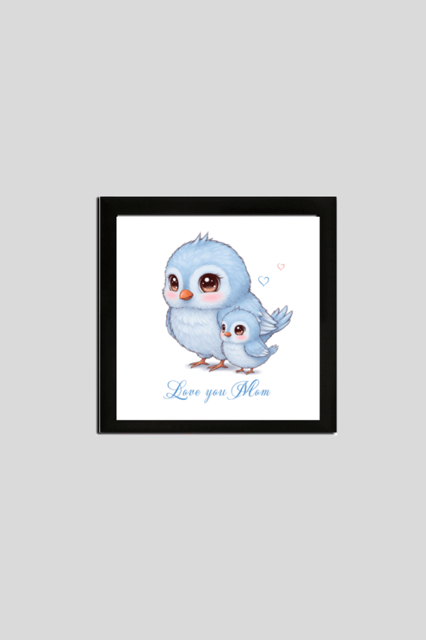 Frame Poster 8×8 birds-mom-love