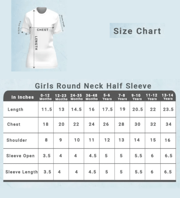 girls-round-neck-half-sleeve-size-chart