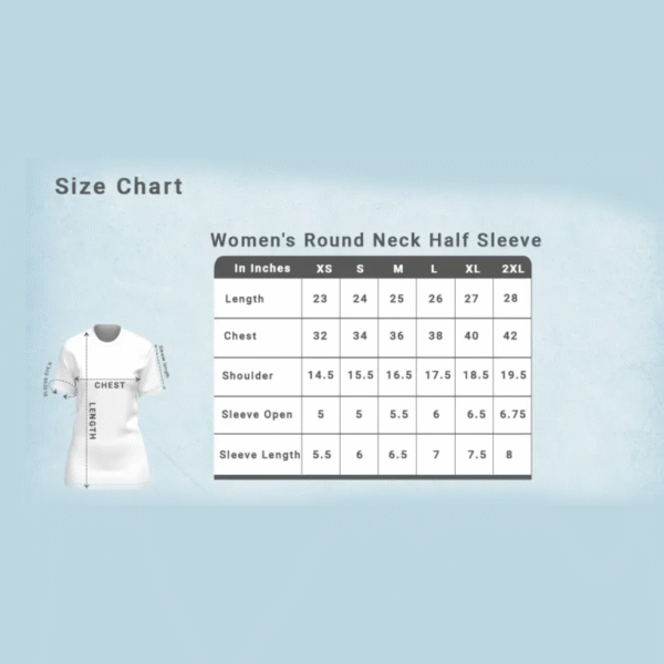women-half-sleeve-size-chart