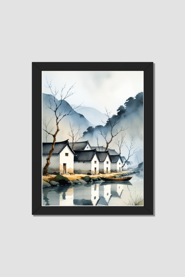 Riverside-village-art 12x16
