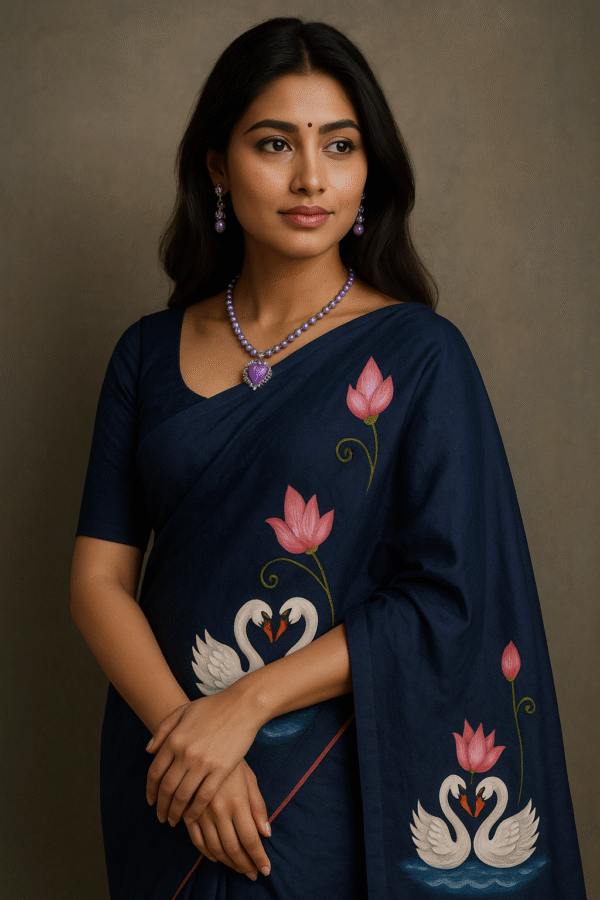 Hand painted cotton saree
