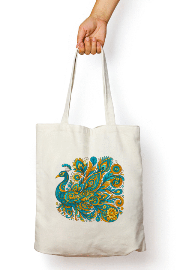 Tote Bag Kalamkari art Peacock