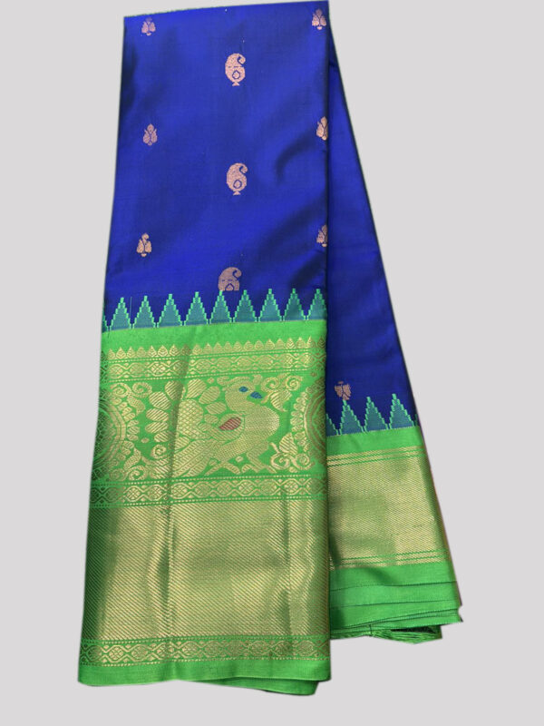 Semi Gadwal - Blue-Green Border