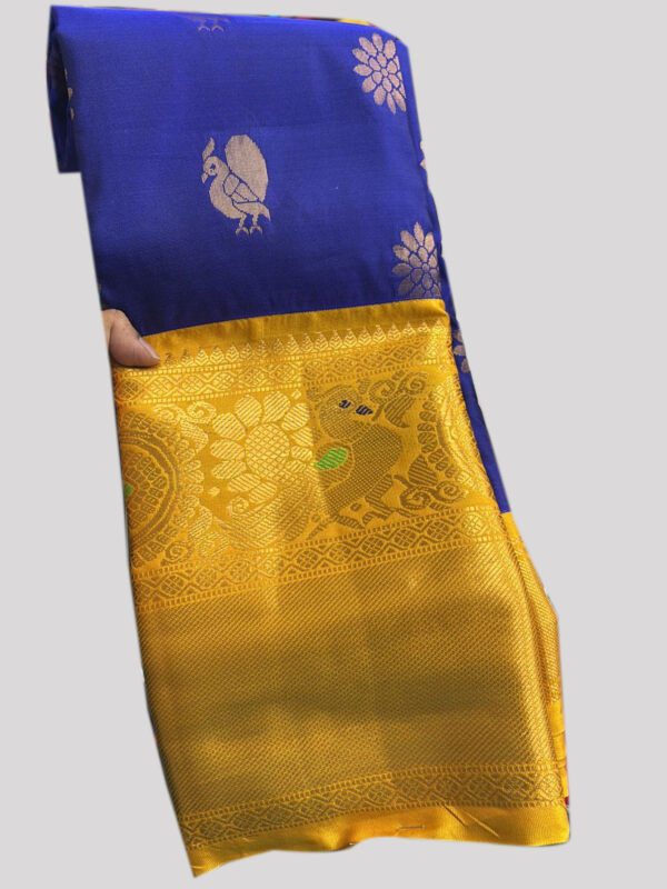 Semi Gadwal - Violet-Gold Border