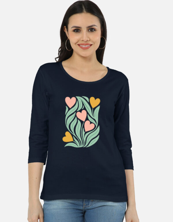 Women's Long Sleeve Tee Boho Hearts