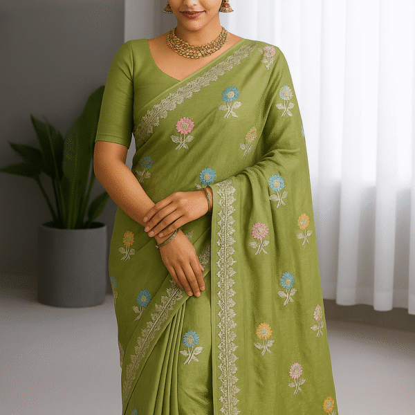 Sumangali-Glass-Saree-green