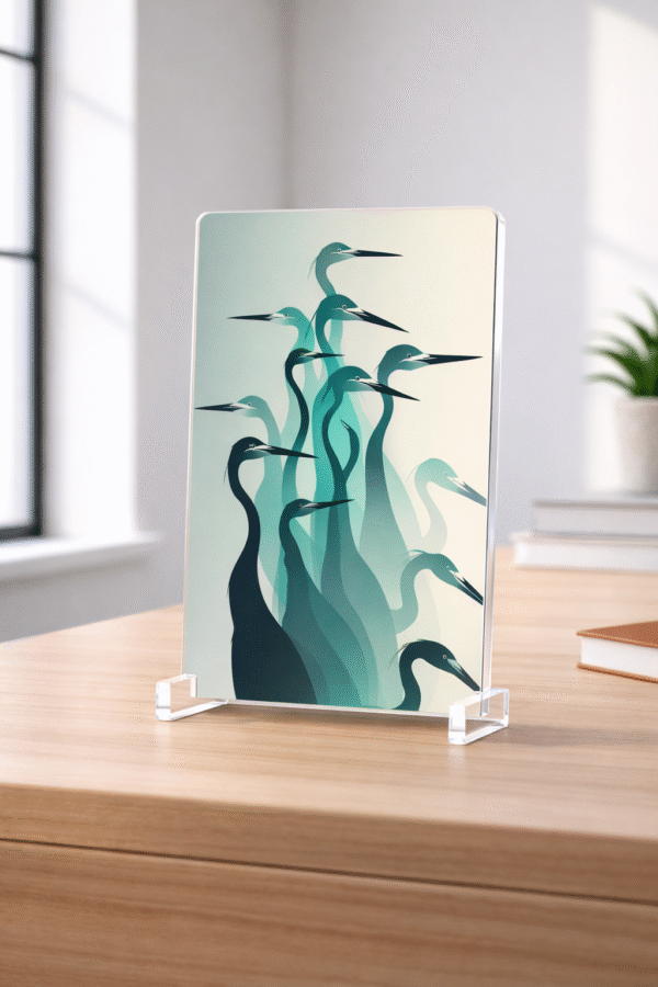 Acrylic Display Stand Herons blue