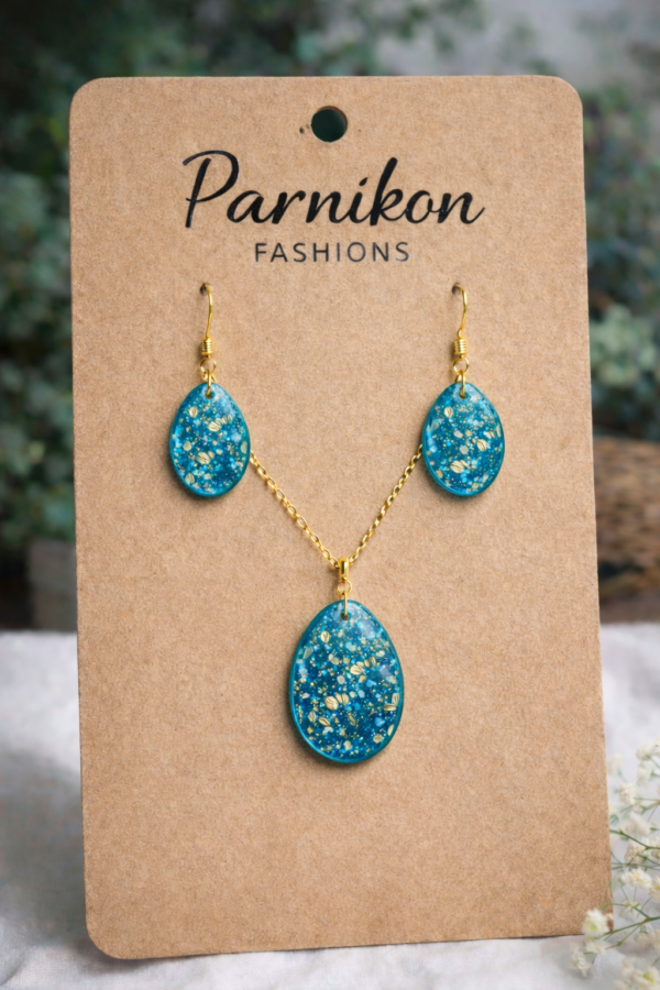 Pendant Set Dewdrop Ocean blue
